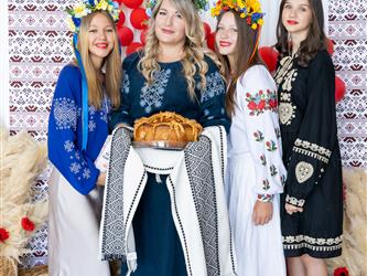 students dressed in cultural garb