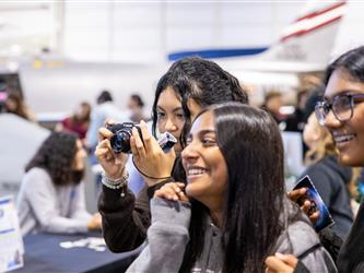 guests interacting at career fair