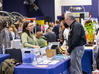 guests interacting at career fair